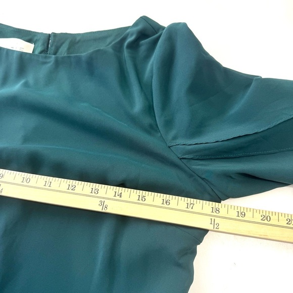 AZAZIE CARTER Stretch Pine Sheath Ruched Stretch Chiffon Dress NWT Women’s Sz 8 - Picture 9 of 16